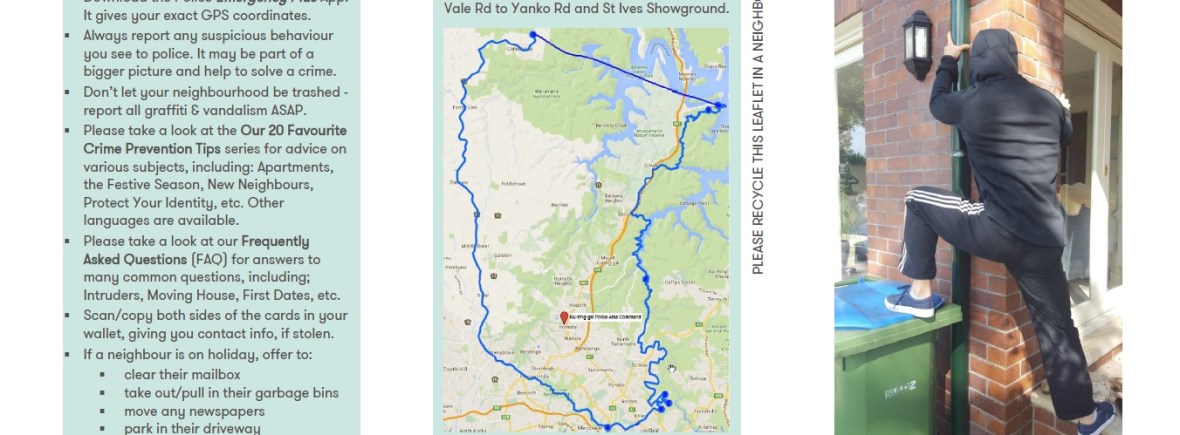 Neighbourhood watch Ku-ring-gai & Hornsby trifold brochure