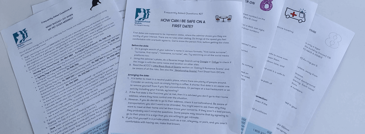 A selection of FAQ sheets