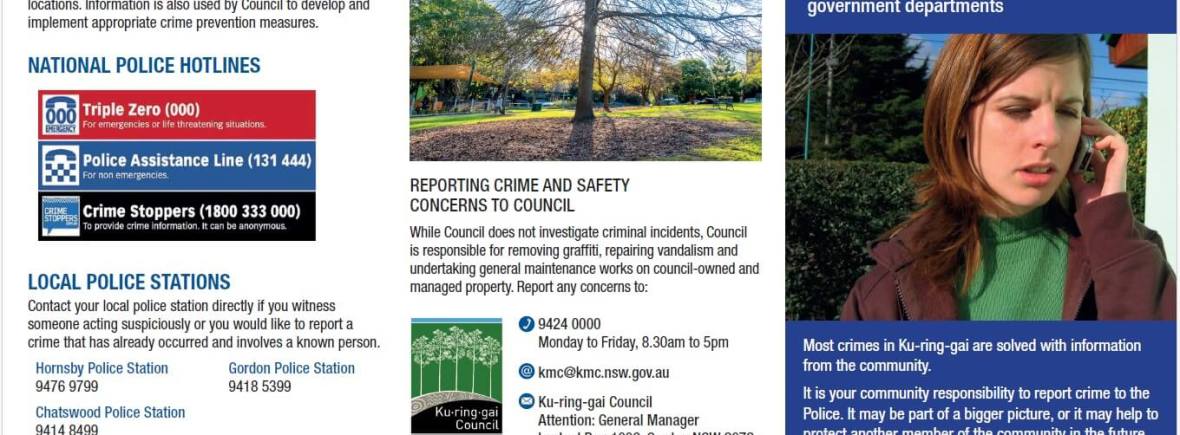 Reporting Crime in Ku-ring-gai flyer