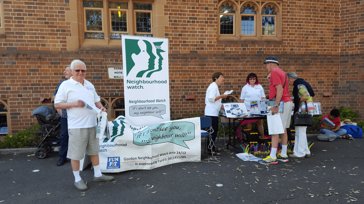 2015 - NHW volunteers on stall at Gordon St Johns Anglican Church Fete